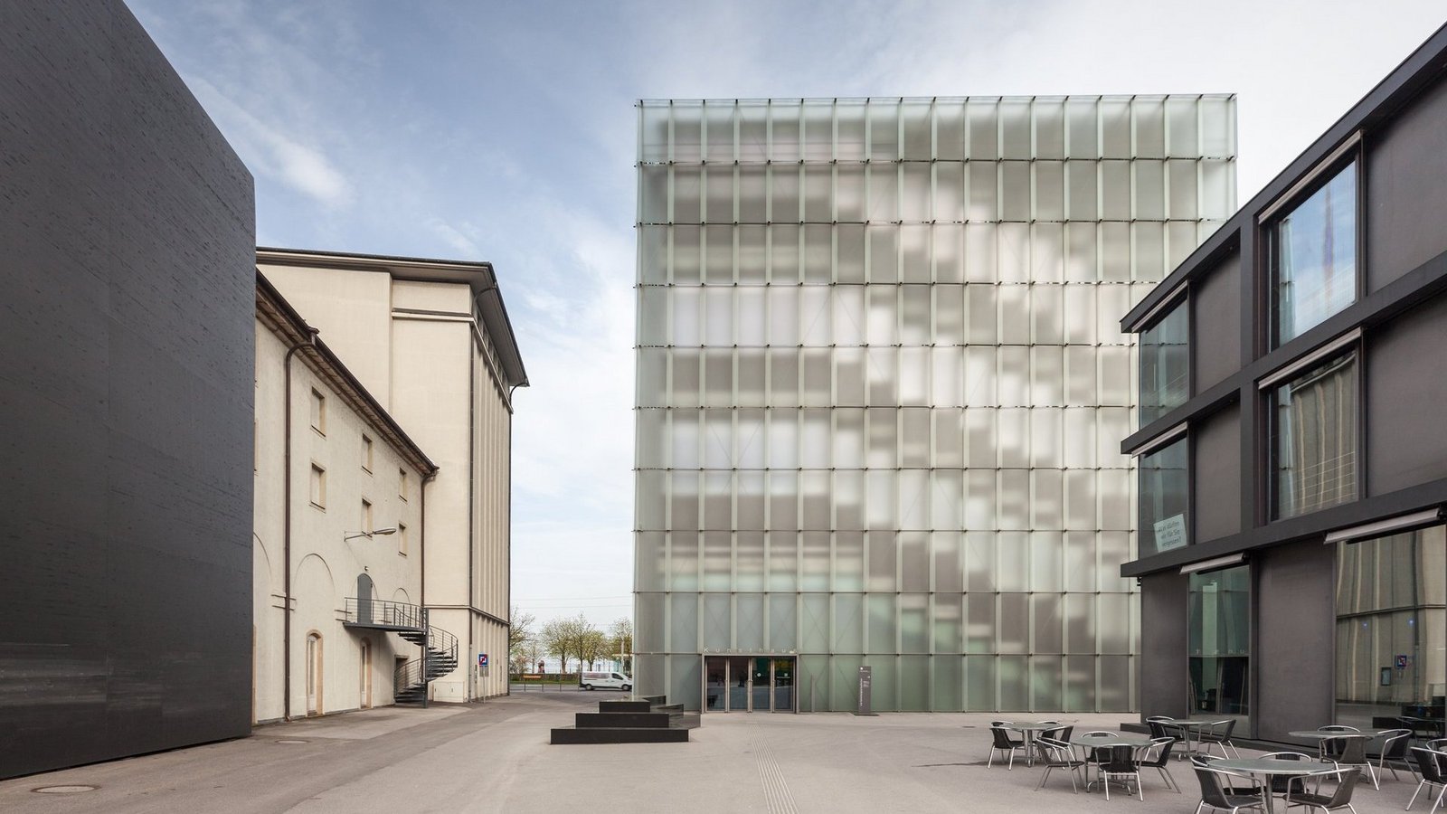 Gebäude des Kunsthauses in Bregenz in der Stadt 